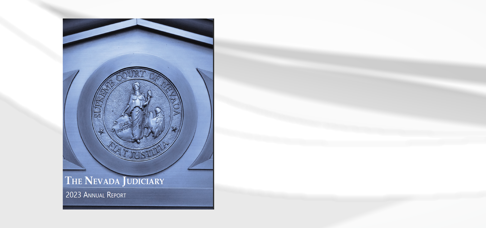 Cover of the 2023 ANNUAL REPORT featureing a photograph of the Supreme Court Seal and the text that reads 