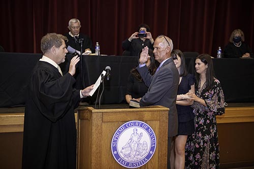 Justice Herndon taking the Oath of Office