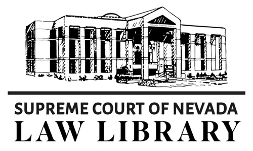 Supreme Court of Nevada Law Library logo Black on White