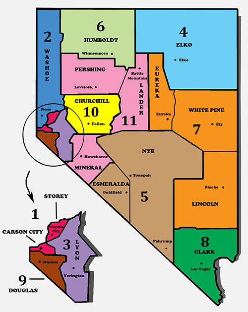 NV District Map - 11 Districts