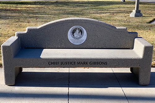 Justice Gibbons memorial bench
