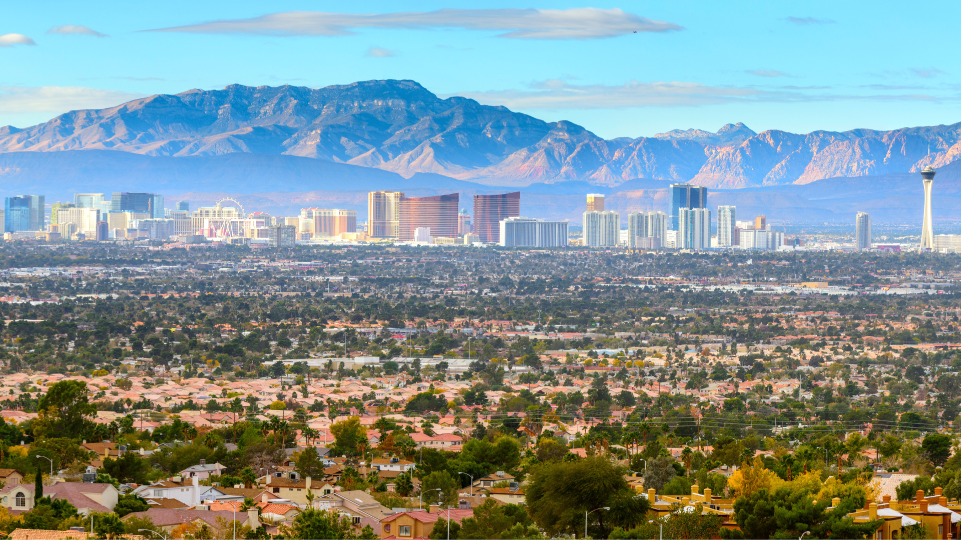 Skyline of Las Vegas city